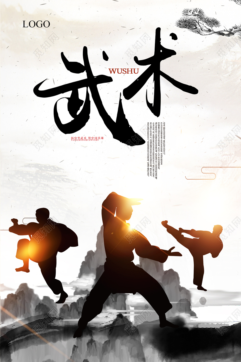白色简约武术体育运动宣传海报