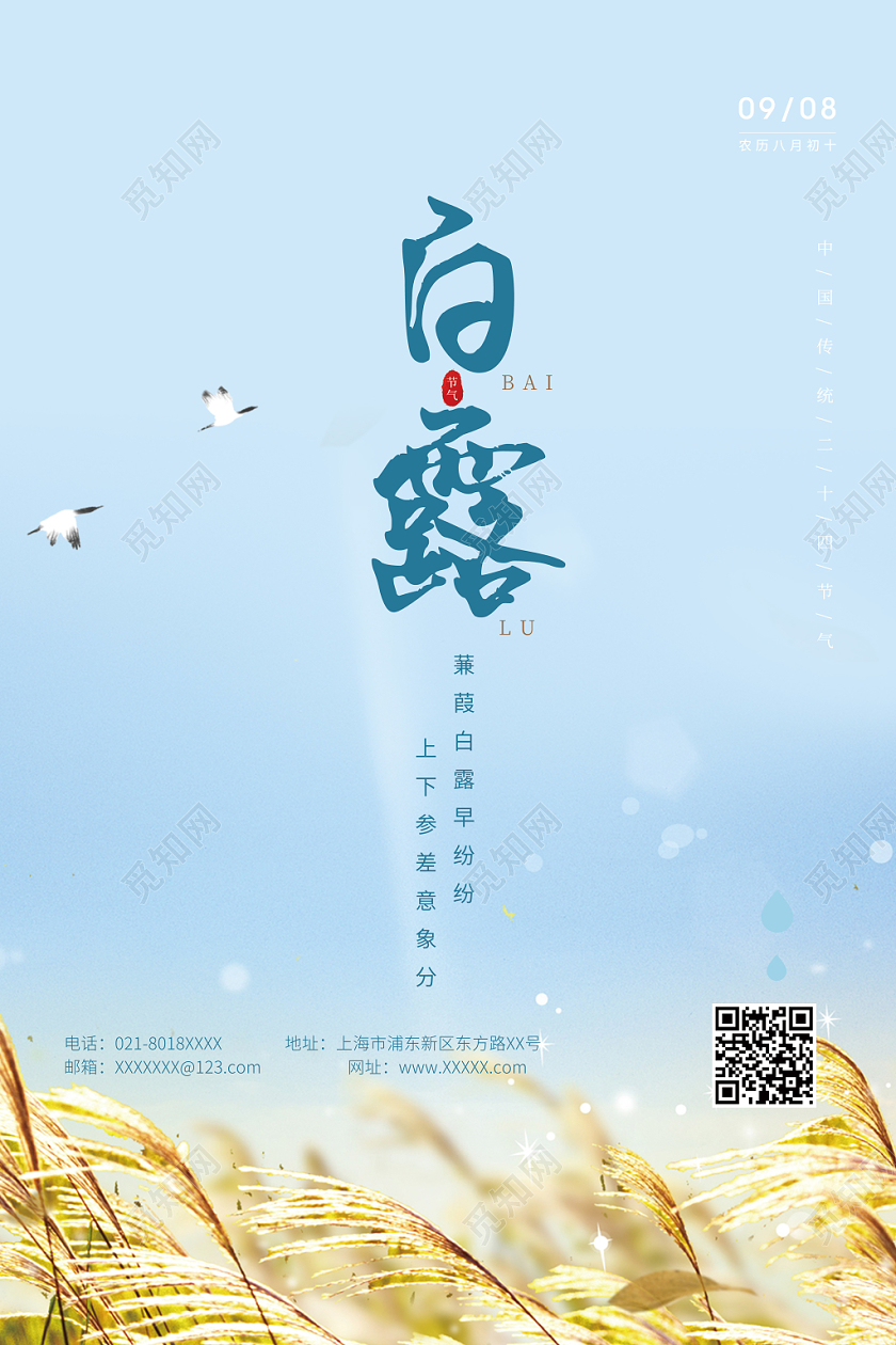 文艺小清新中国二十四节气节日宣传海报