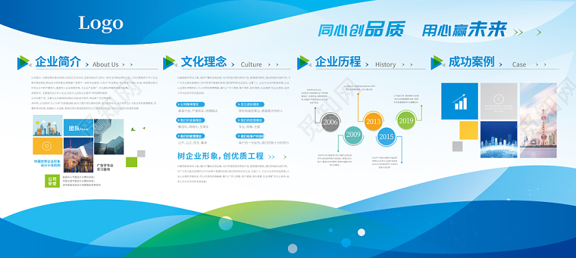 创意企业公司简介公司发展历程展板企业宣传栏