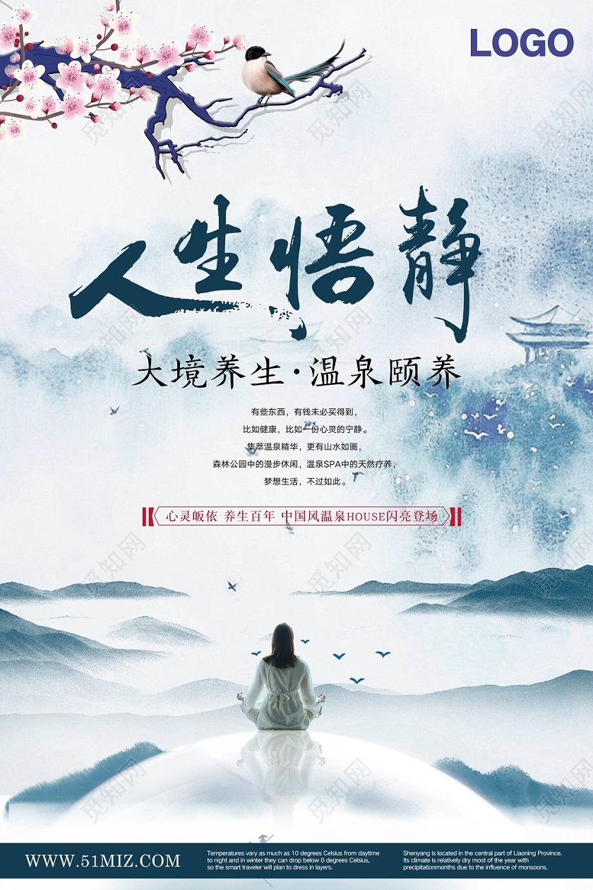 中国风温泉宣传海报