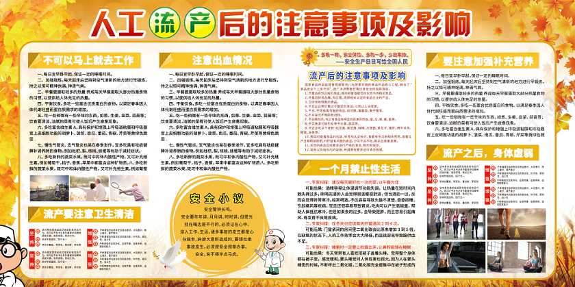 人工流产无痛手术后的术后注意事项及影响医院展报展板宣传