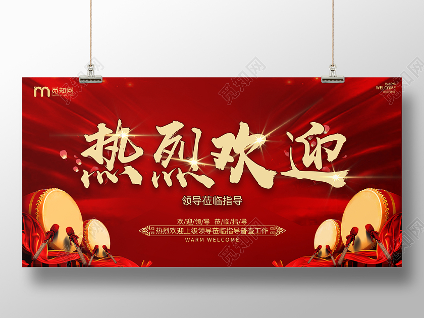 热烈欢迎各级领导莅临指导背景板