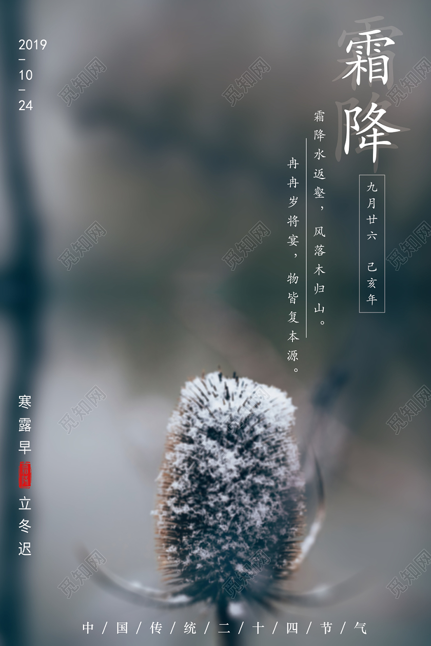 传统二十四节气霜降海报设计