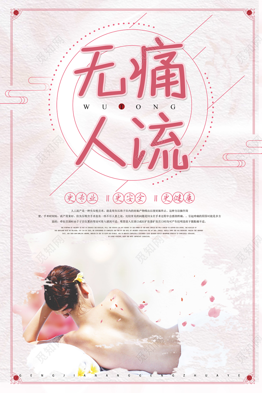 关爱女性无痛人流医院妇科宣传海报
