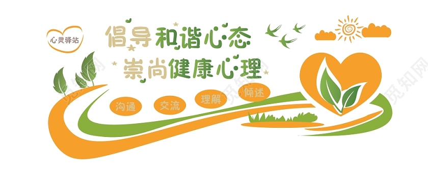 黄色背景心理咨询文化墙