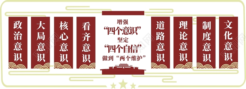 两个维护党建党课党政红色复古创意文化墙