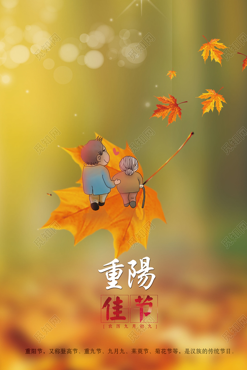 99炫彩重阳节关爱老人宣传展板