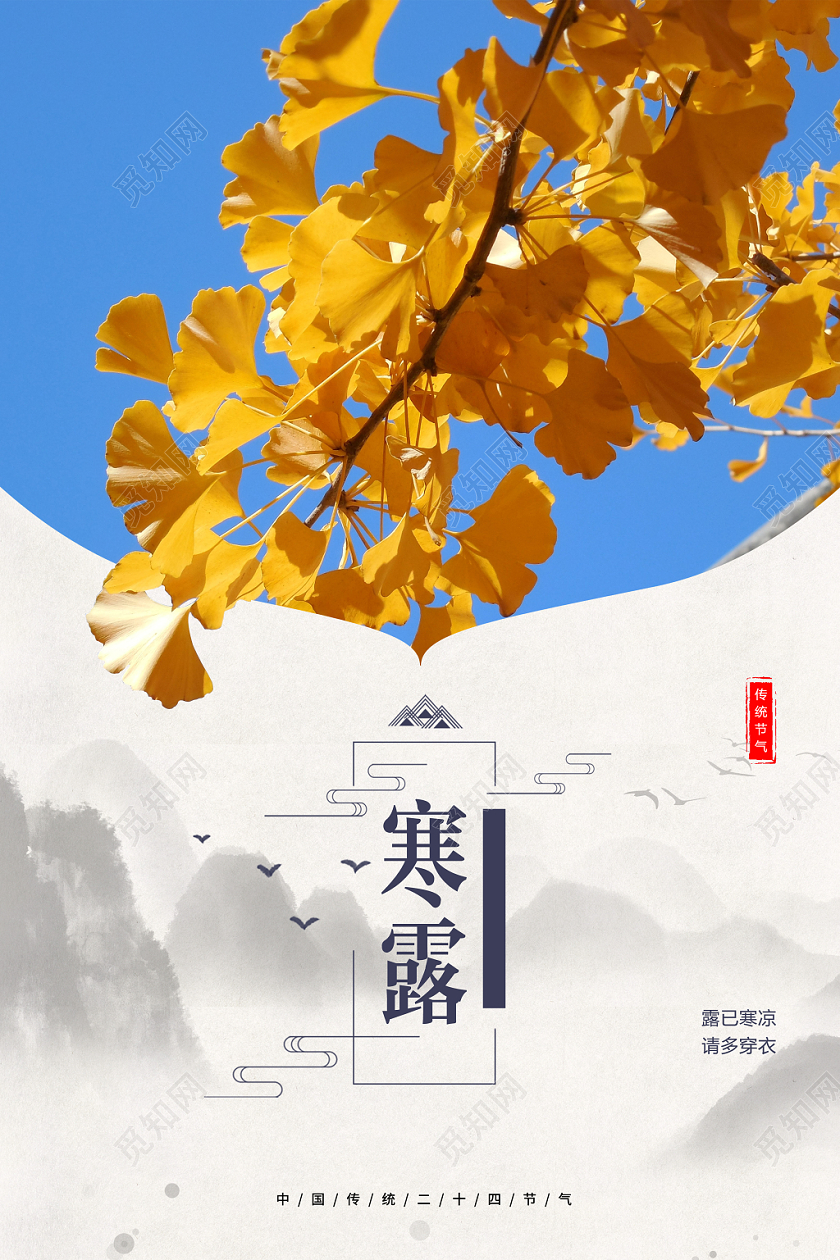 中国传统节气寒露海报
