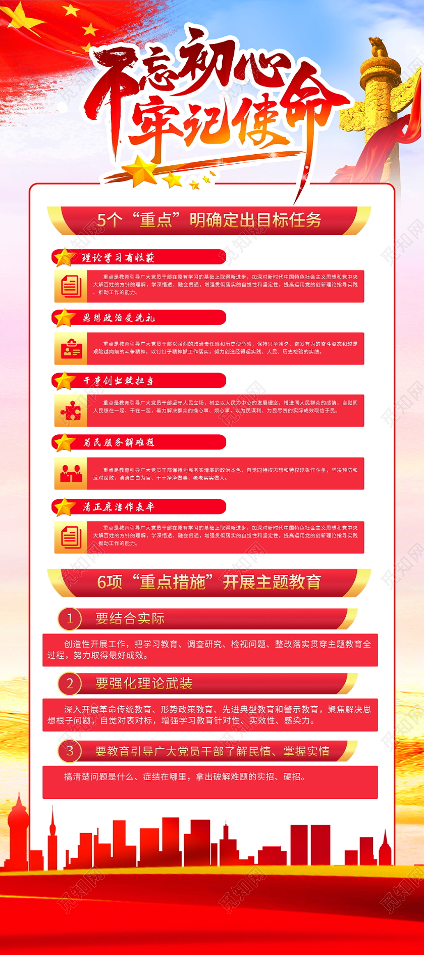 蓝色全党开展不忘初心牢记使命主题教育党政党建党课展架易拉宝