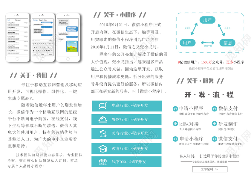 科技微信小程序宣传三折页