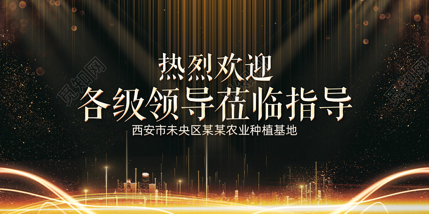 黑金搭配欢迎领导莅临指导展板