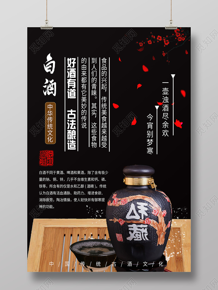 黑色简约复古风白酒海报