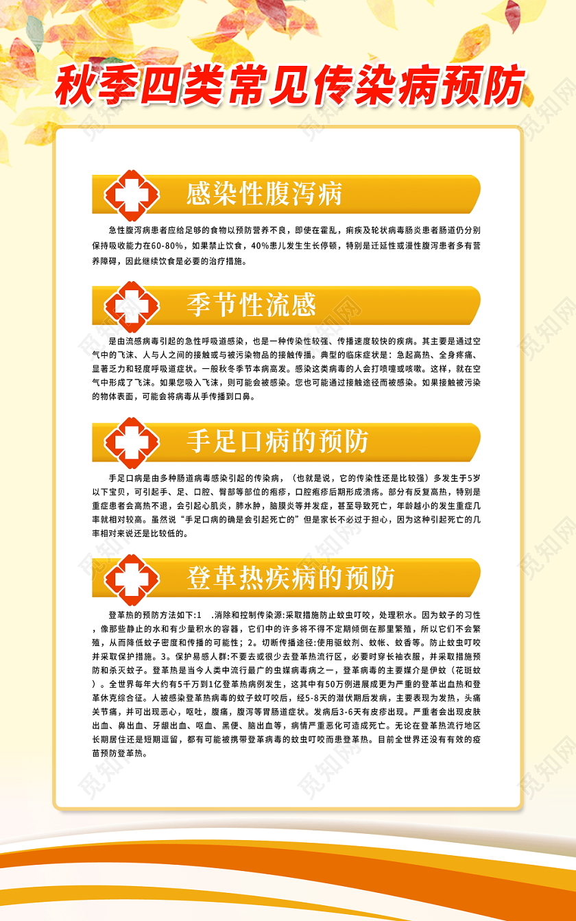 卫生健康教育宣传栏冬季健康教育传染病冬季健康教育宣传栏时尚简约秋季秋天常见传染性疾病预防宣传海报设计