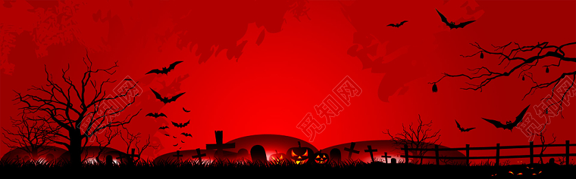 电商卡通简约万圣节banner背景图