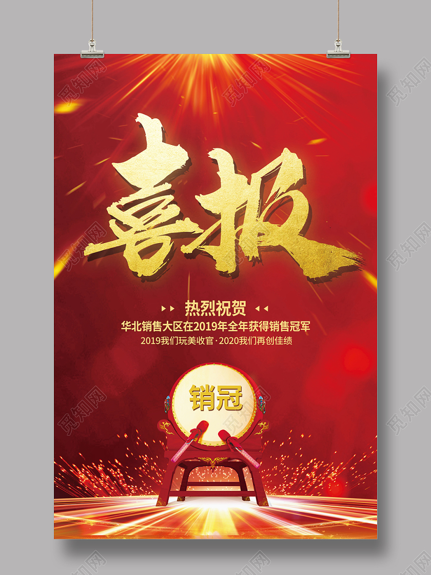 喜报战报捷报贺报红色系企业业绩喜报