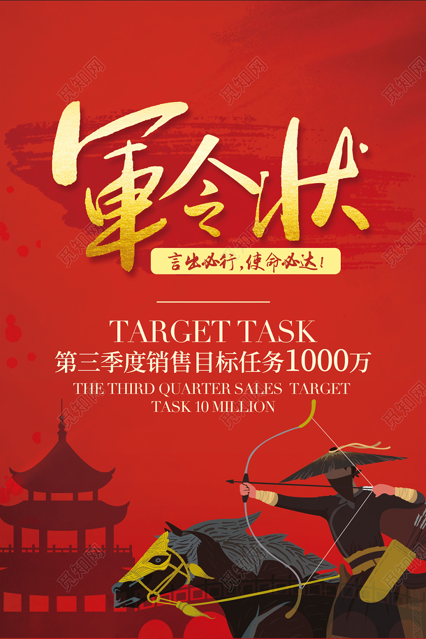 喜报战报捷报贺报红色系业绩目标军令状海报