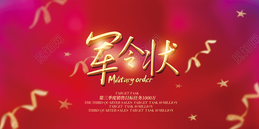 喜报战报捷报贺报业绩目标军令状双面展板