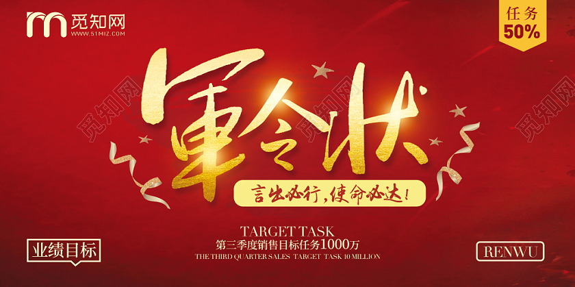 喜报战报捷报贺报业绩目标军令状双面展板