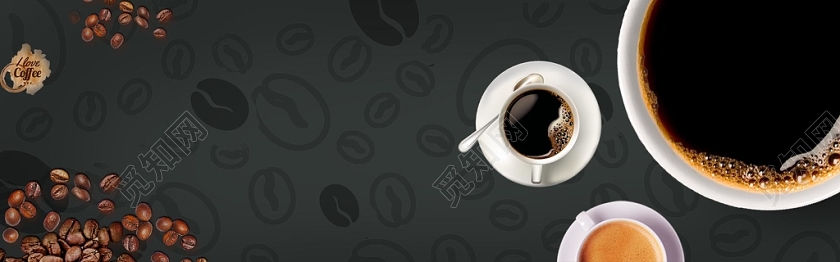 复古风黑色系咖啡节电商banner