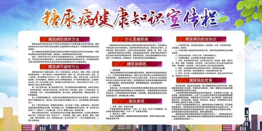 炫彩关注糖尿病健康每一天糖尿病知识健康教育宣传栏设计