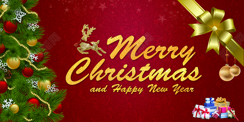 温暖喜庆1225平安夜圣诞贺卡设计