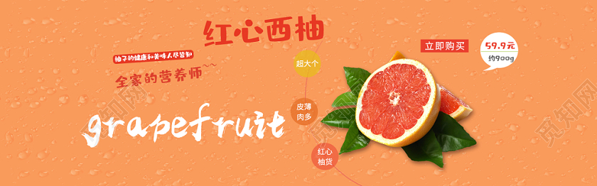 简约大气橘色系生鲜水果果蔬生鲜当季水果蓝莓banner