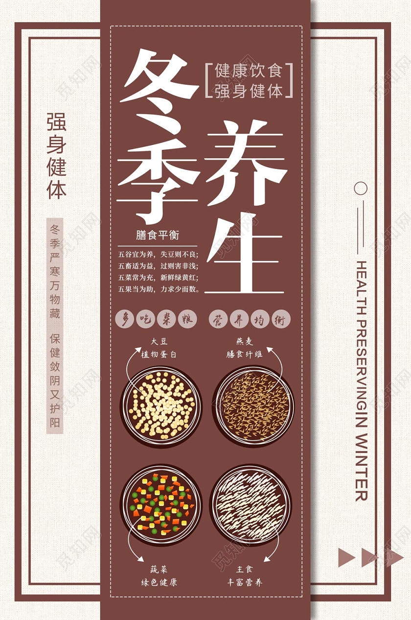 经典创意冬季养生公益海报