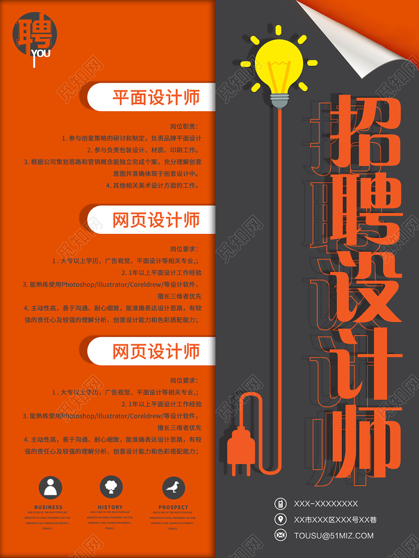 招聘找工作招人海报