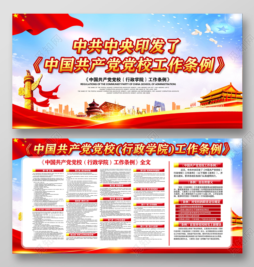 中国共产党支部工作条例挂图党建展板宣传栏设计