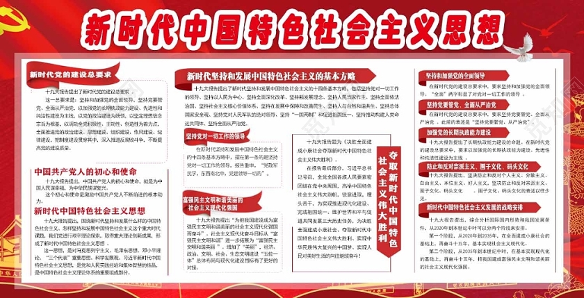 大气学习新时代中国特色社会主义思想宣传公益展板