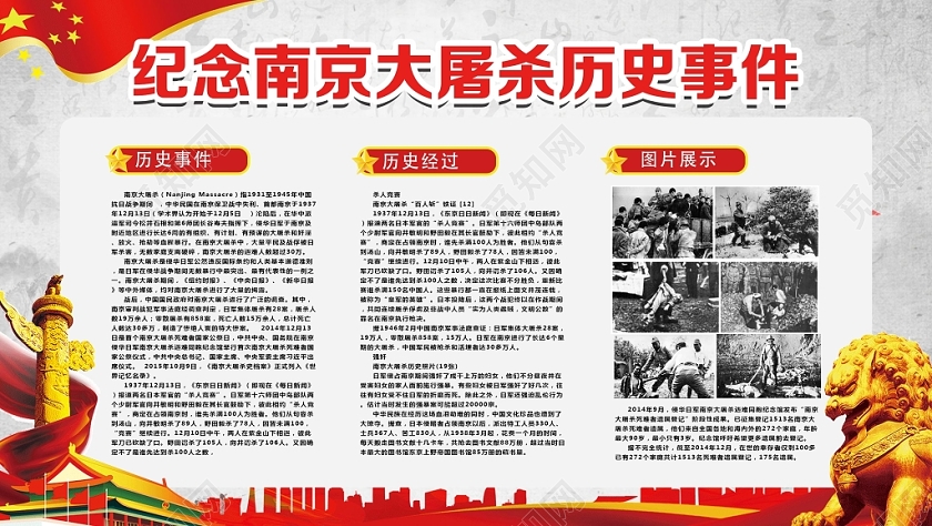 浅灰简约南京大屠杀国家公祭日展板