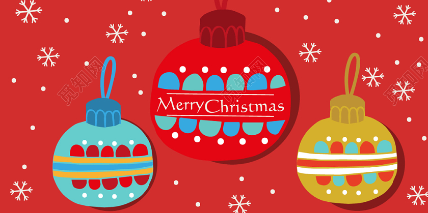 红色卡通风格圣诞明信片设计模板