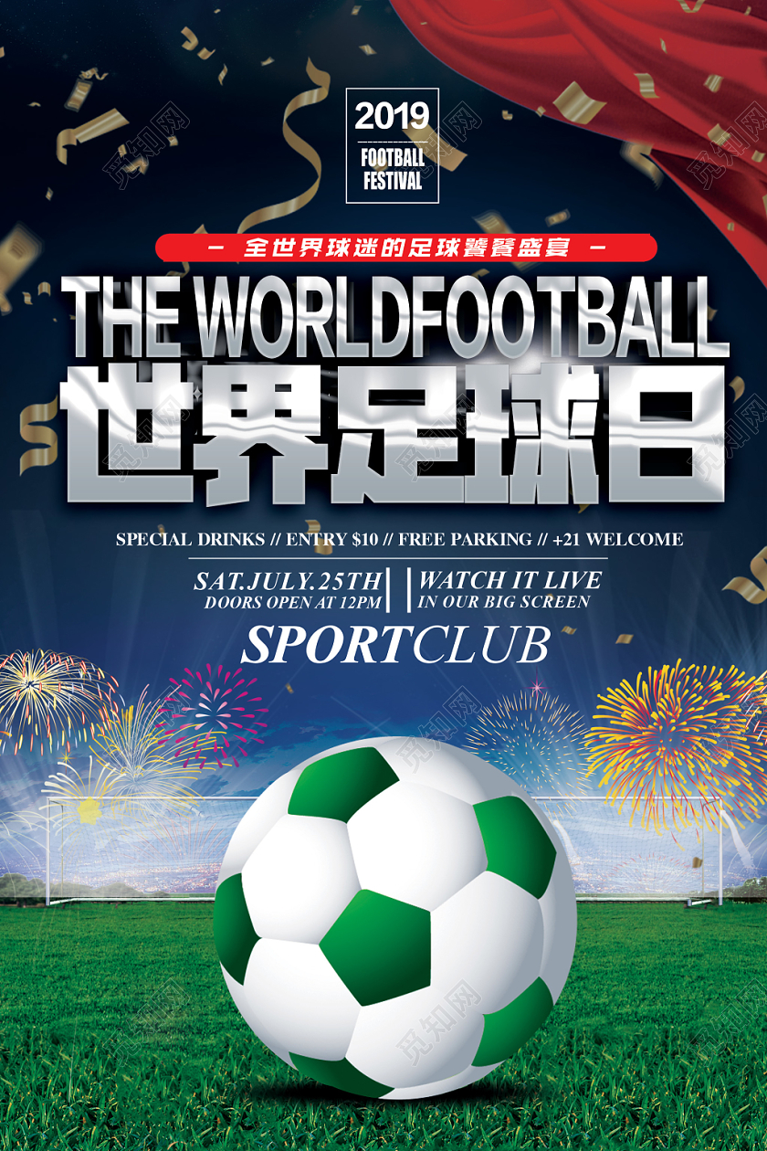 靓丽世界足球日精彩国际足球日海报
