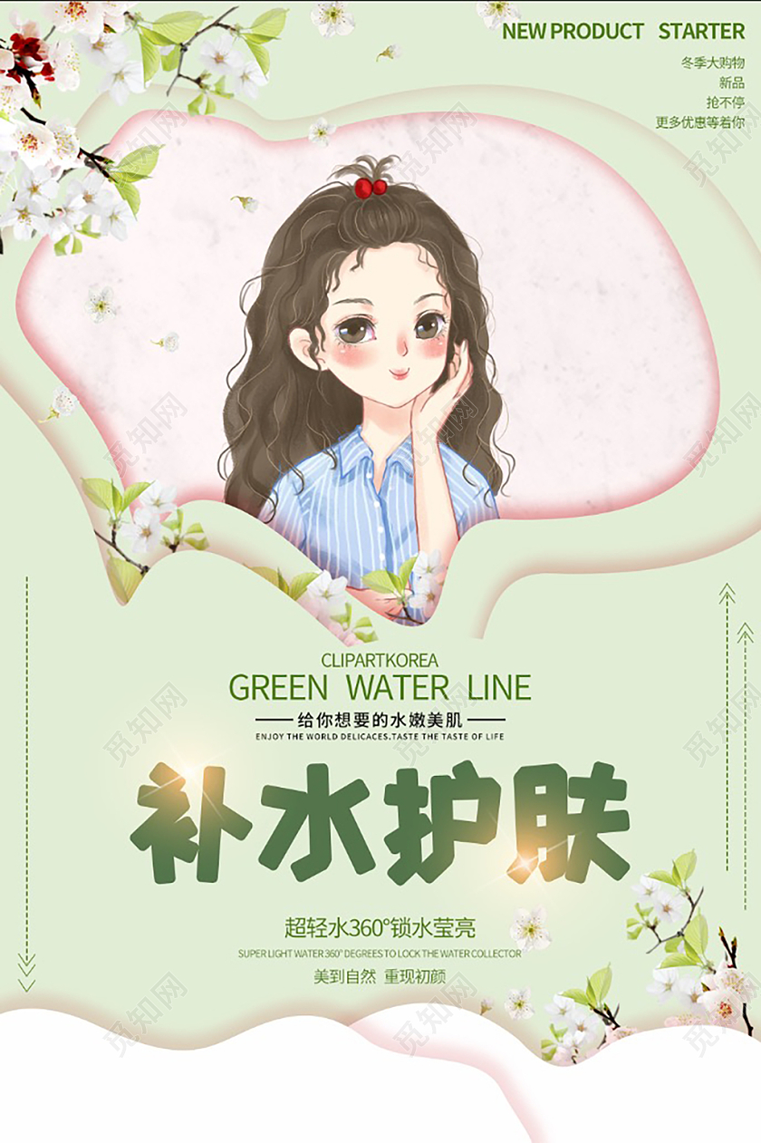 补水护肤海报