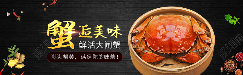 黑色阳澄湖大闸蟹蟹逅美味大闸蟹banner