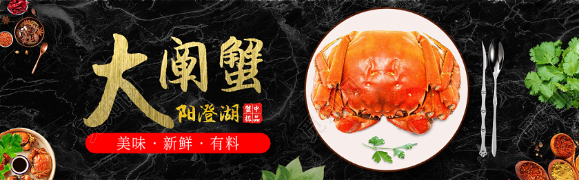 黑色阳澄湖大闸蟹蟹逅美味大闸蟹banner