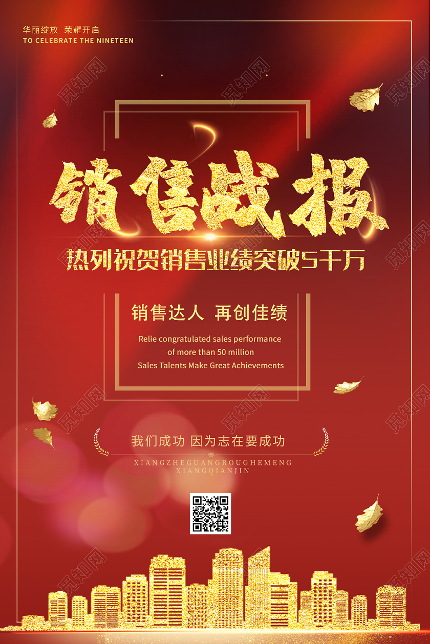 销售捷报展板海报