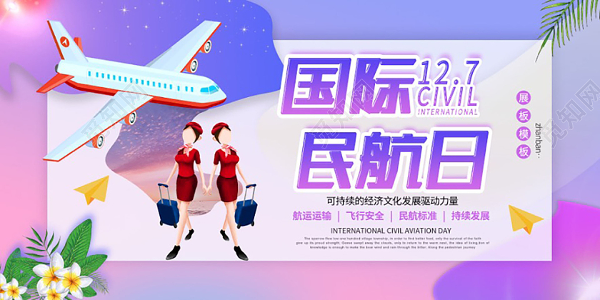 国际民航日展板