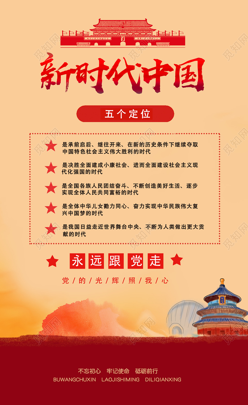 红色复古风新时代中国党建党政党课海报