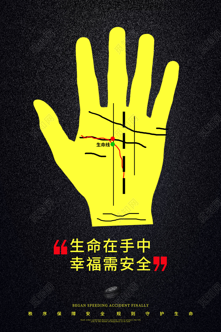 简约创意生命在手中幸福需安全切勿超速交通安全驾驶宣传公益海报