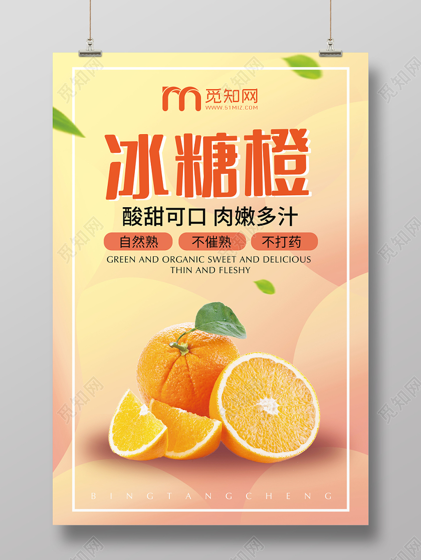 冬天冬季水果冰糖橙海报