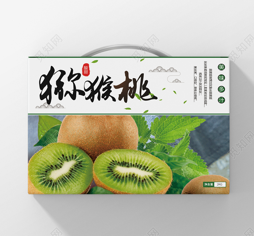 简约时尚猕猴桃水果包装礼盒设计