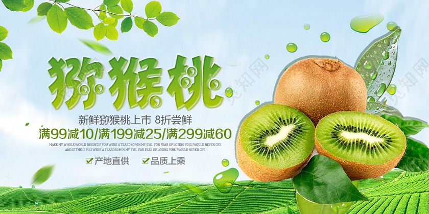 冬天冬季水果猕猴桃促销展板