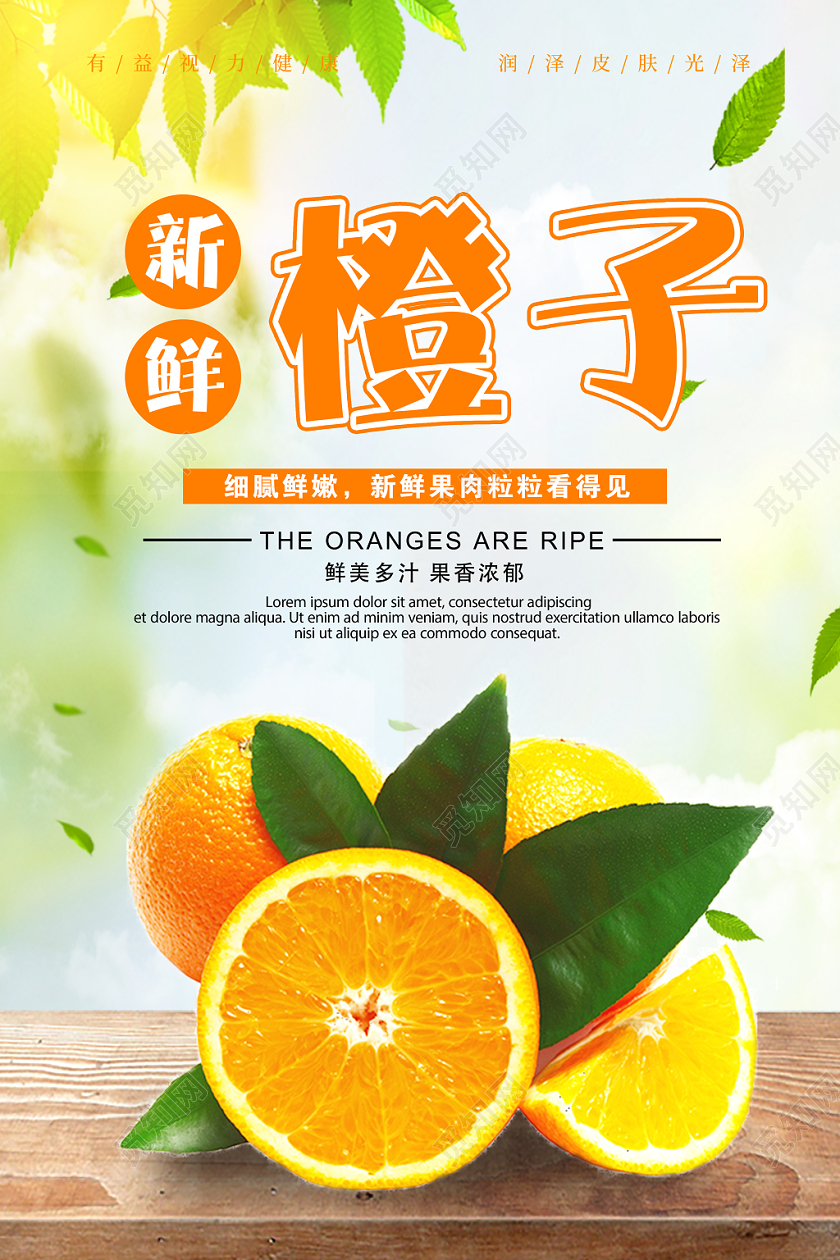 冬季新鲜水果橙子促销海报