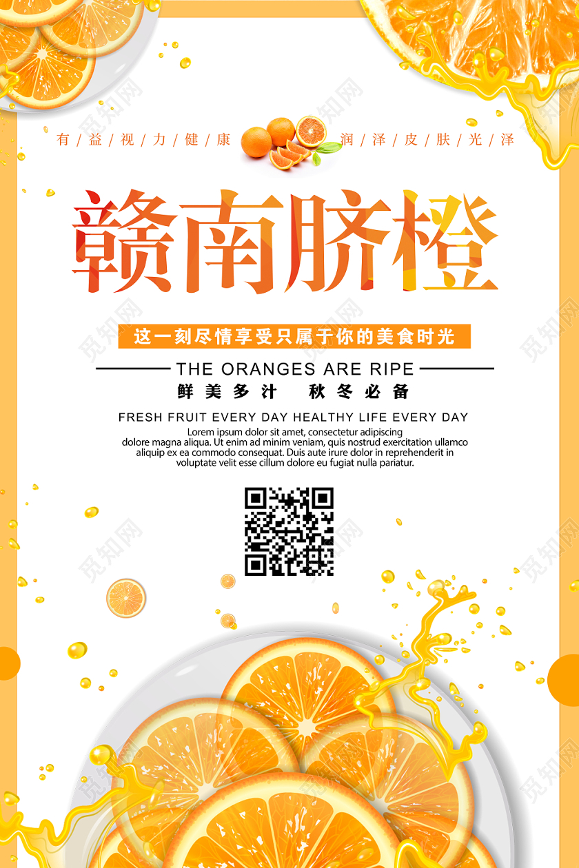 冬季水果橙子赣南脐橙海报