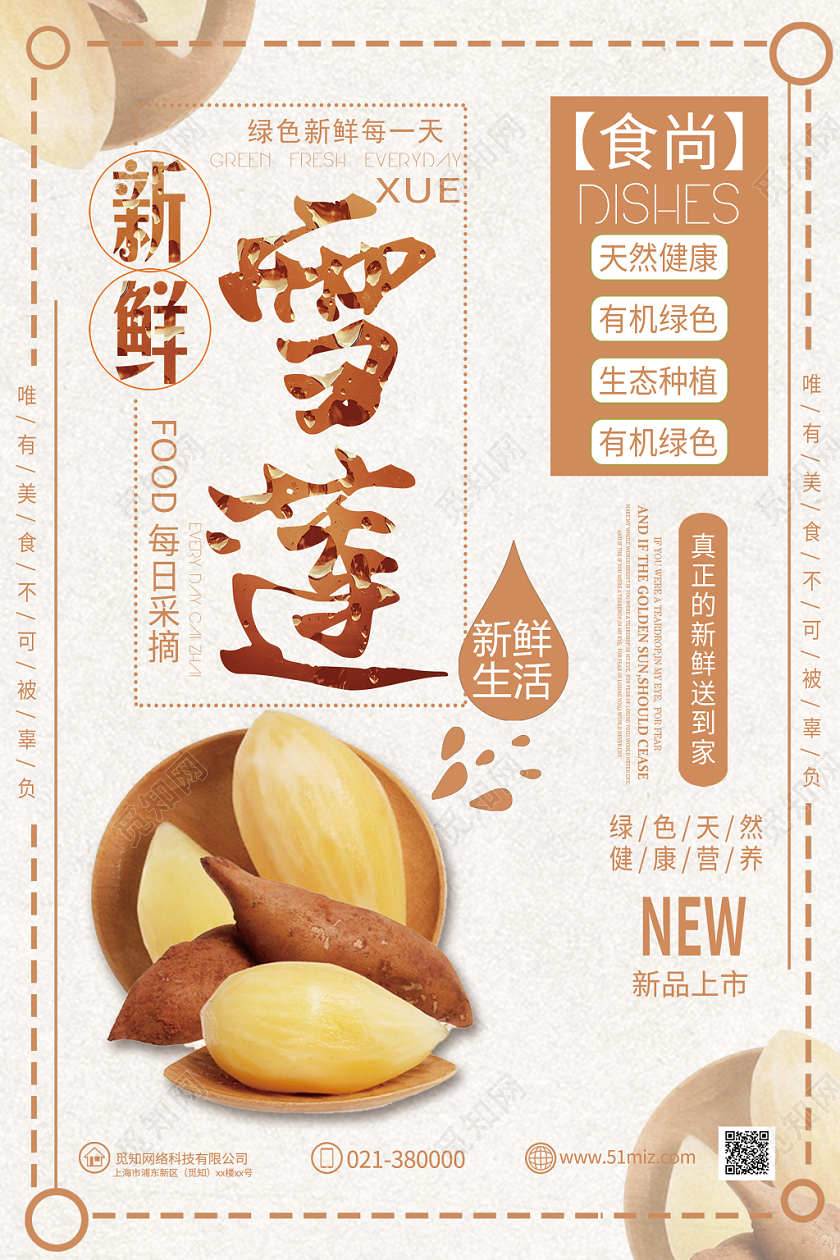 水果新鲜雪莲果食尚新鲜生活新品上市宣传海报设计