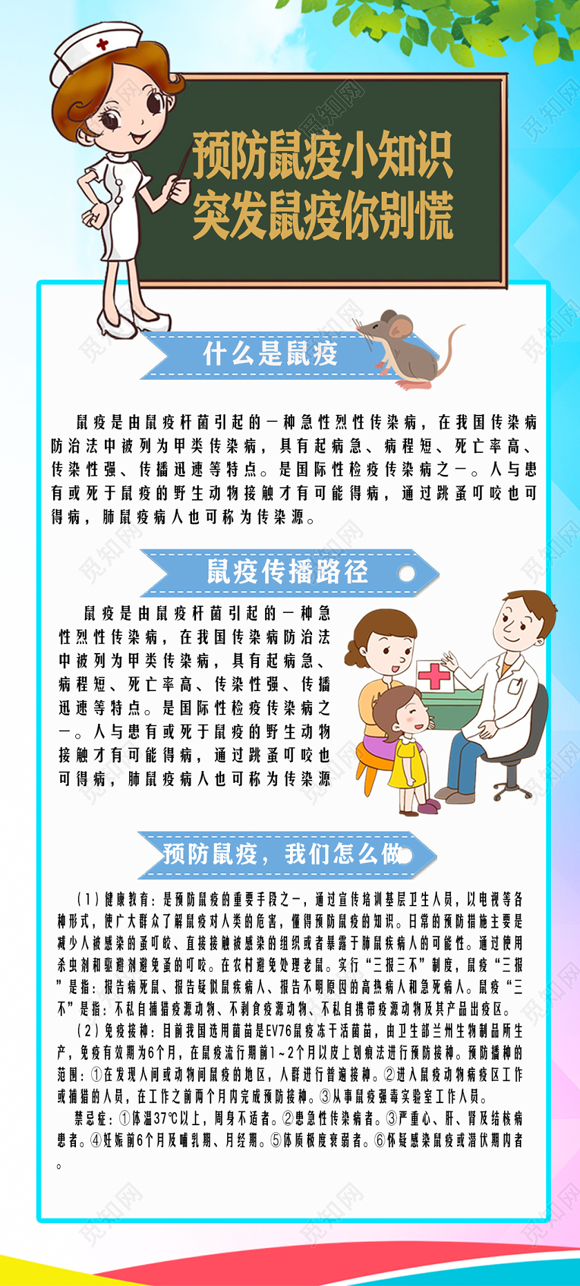 预防鼠疫科普知识展板易拉宝