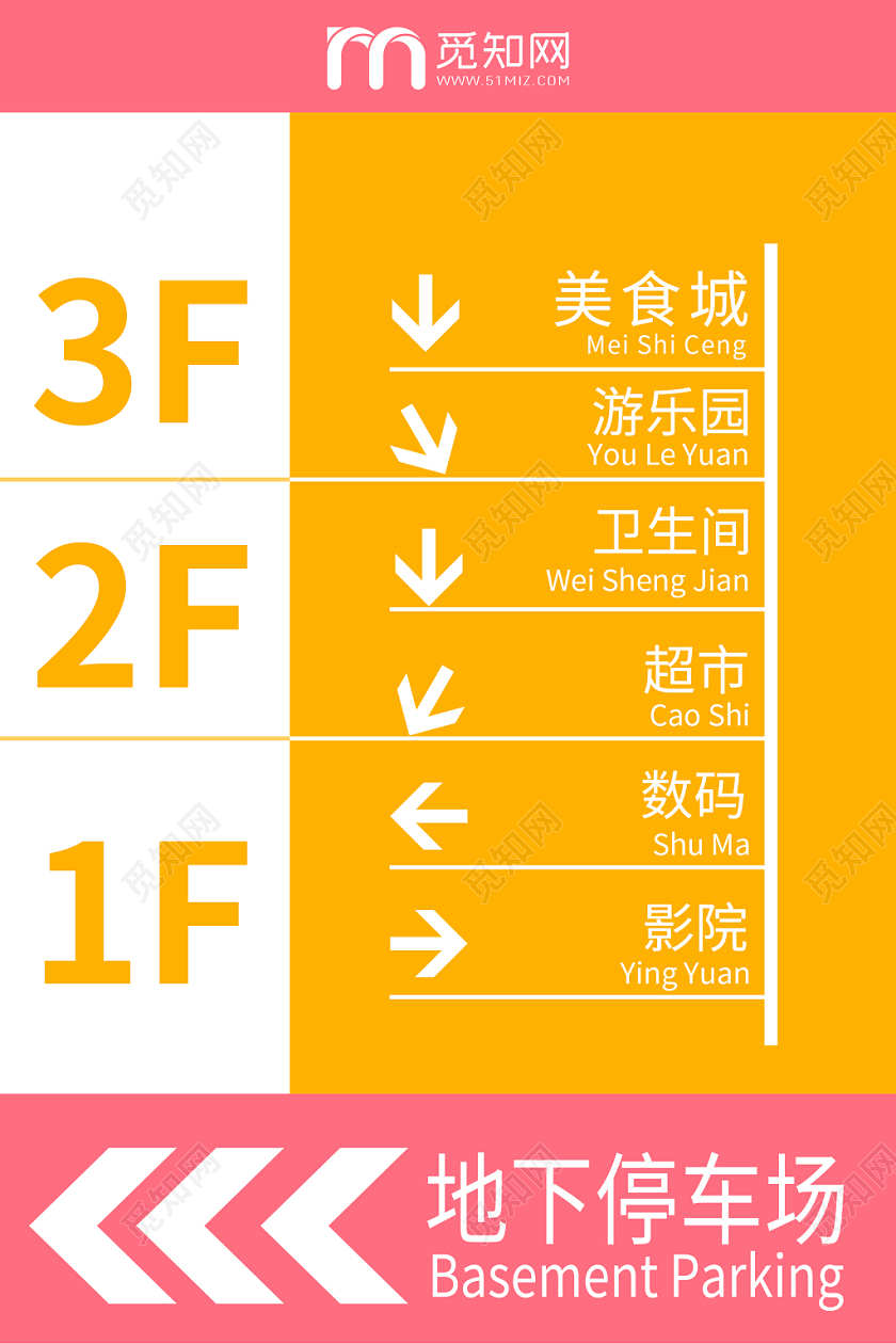 简约风商场购物宣传设计指示牌
