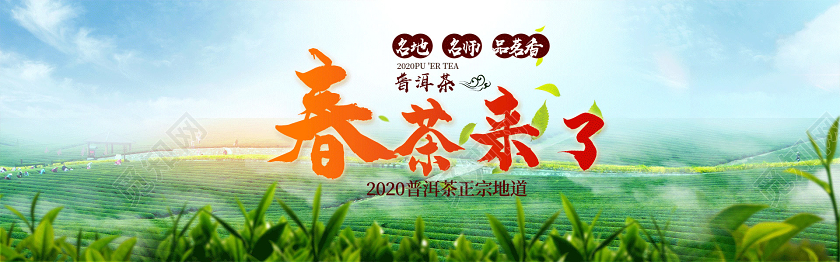 蓝色天空茶园茶叶春茶来了电商banner