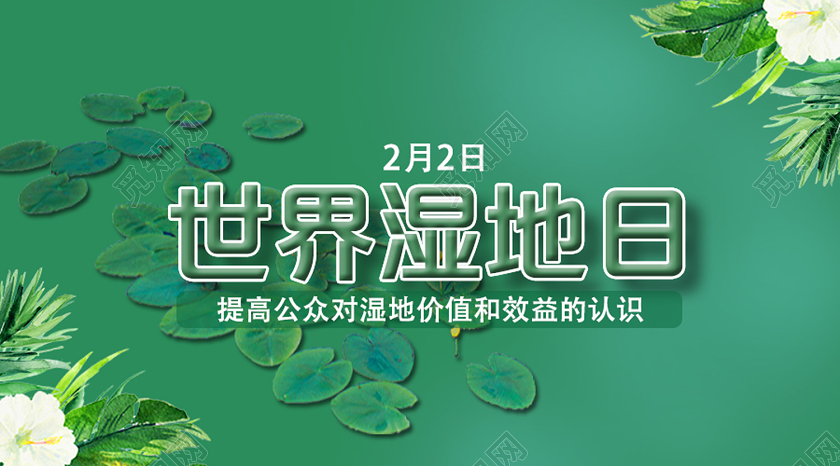 封面绿色简洁世界湿地日湿地日微信公众号首图